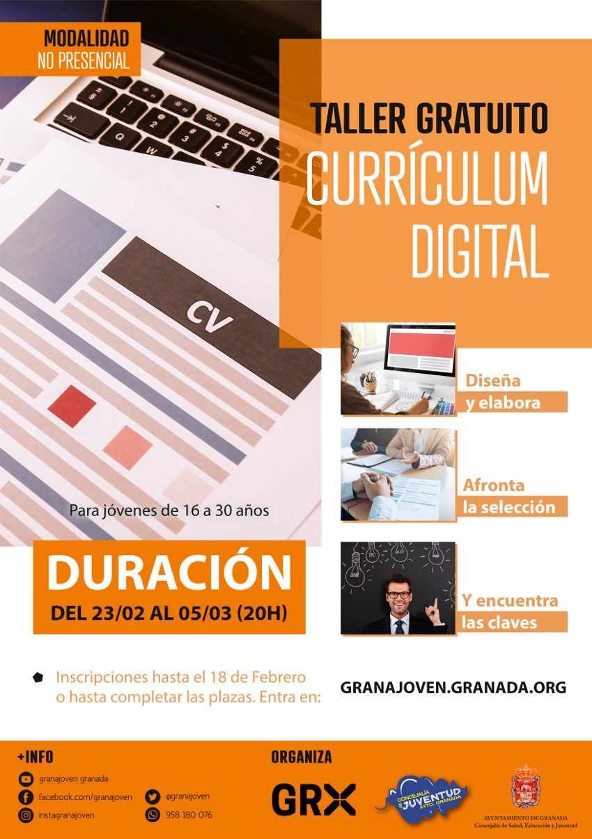 Taller gratuito online “Currculum Digital”.